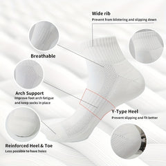 5 Pairs Athletic Cotton Socks for Running Training Daily Use