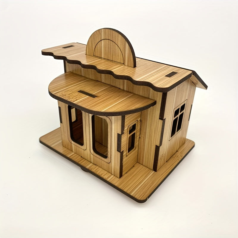 Wooden 3D Puzzle Architectural Model DIY Laser Cutting Kit Educational