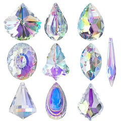 10pcs Colorful Crystal Chandelier Light Drops Pendants Prisms Hanging