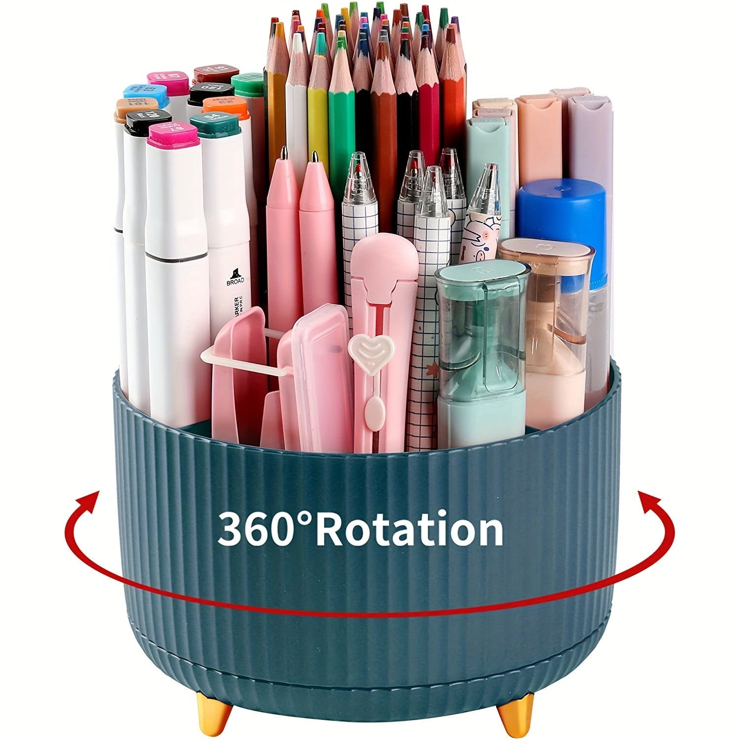 360 Rotating Makeup Brush Holder Organizer
