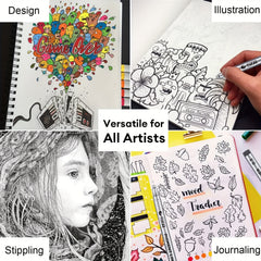 9pcs Micro Pen Fineliner Ink Pens for Sketching Manga Artist Illustration
