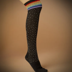 Rainbow Stripe Christmas Knee High Socks