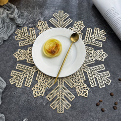 4pcs Nordic Snowflake PVC Placemats - Holiday Table Mat