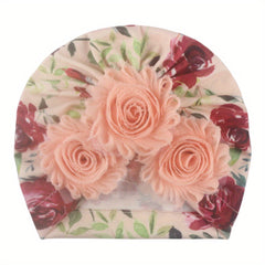 Floral Print Baby Headscarf, 0-3 Years Old