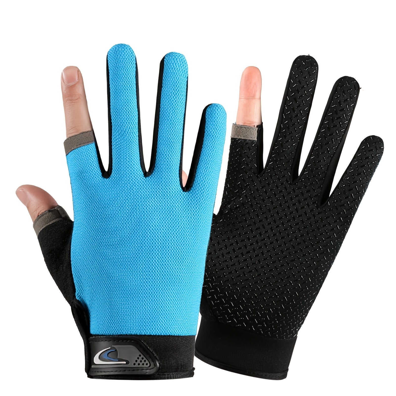 2Pcs Fingerless Fishing Gloves Non-slip Thin Protection