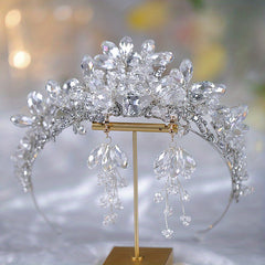 Crystal Crown Headband Earrings Set Wedding Jewelry Bride