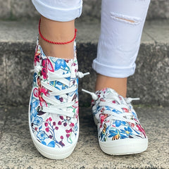 Colorful Floral Pattern Flat Shoes Women's Shallow Mouth Casual Shoes