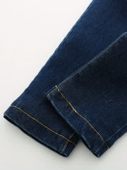 Boys Thickened Denim Pants With Pocket
