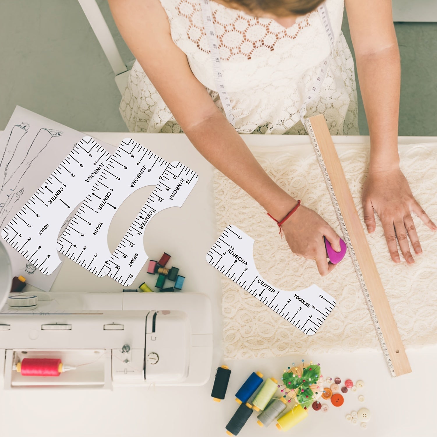 4pcs T Shirt Ruler Guide Vinyl Sublimation Heat