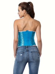 Sequin Strapless Corset Bustier Tummy Control Body Shaper