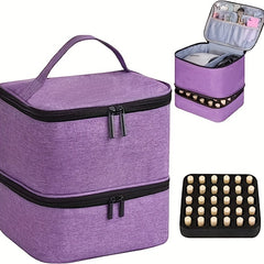 Nail Polish Organizer Holds 30 Bottles 15ml & UV Nail Light Carrying Case