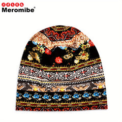 Meromibe Flower Print Beanie for Men and Women - Outdoor Activity Hat
