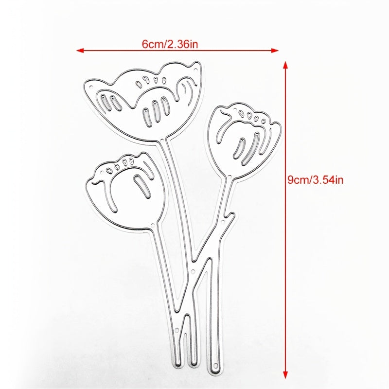 1pc Tulip DIY Metal Carbon Steel Mold Paper Art Embossed Cutting Dies