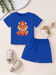 Toddler Kid T-shirt & Pants Cartoon Pattern Cotton Summer Clothing