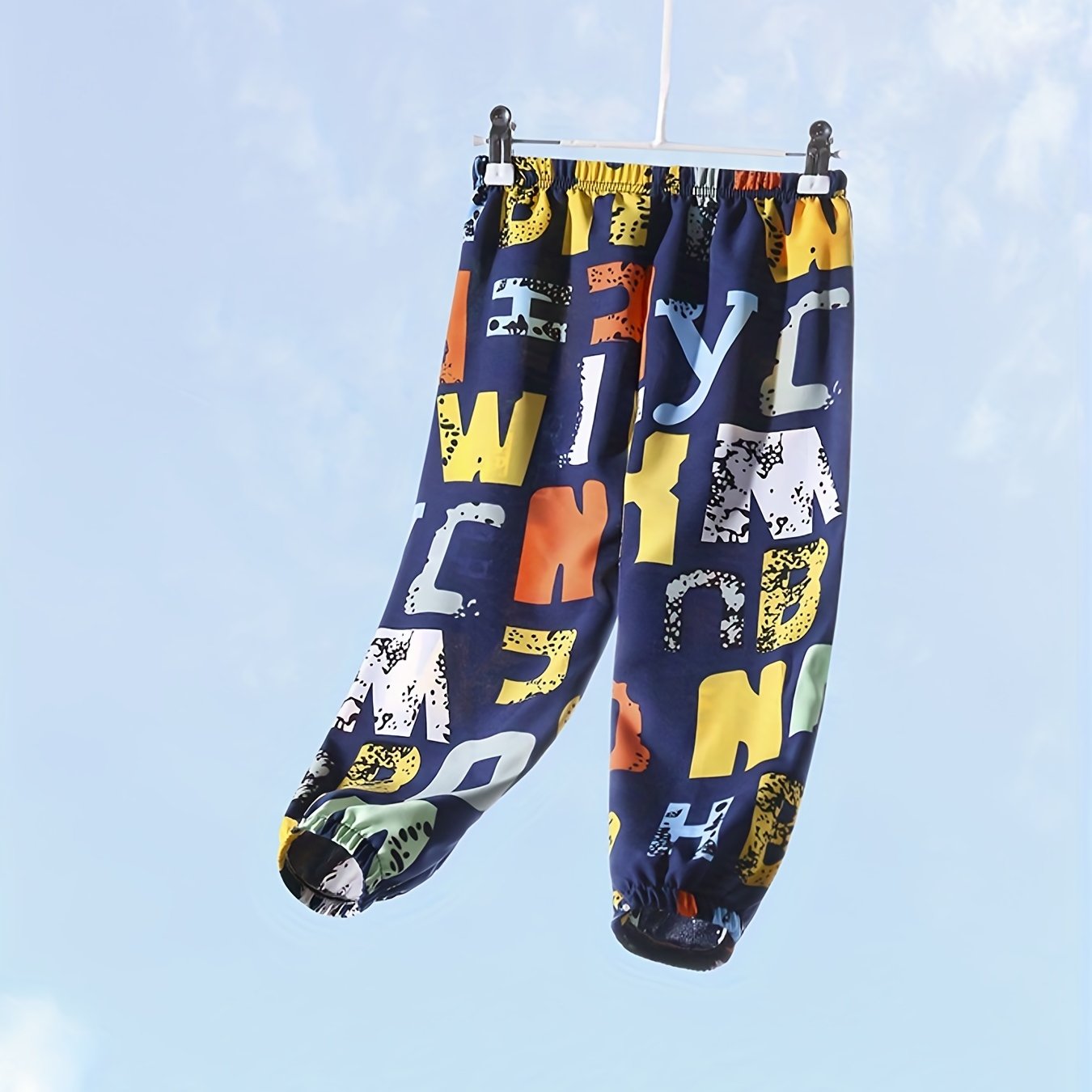 Boys Casual Letter Graphic Print Pants for Spring Summer