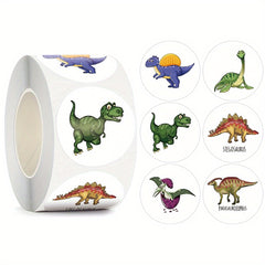 Dinosaur Cartoon Motivation Stickers Roll for Office Decor