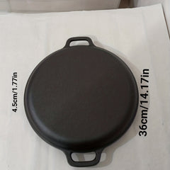 Cast Iron Pizza Pan with Lid 35 for Cooking Baking Grilling Kitchen Utensils