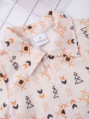 Boys Symbols Shirt Short Sleeves Button Casual Summer Kids Clothes