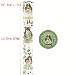 Girl Sticker Set Washi Paper Tape for DIY Crafts Scrapbooking