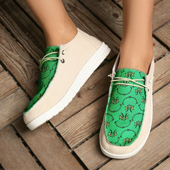 Funny Christmas Print Canvas Slip-On Shoes