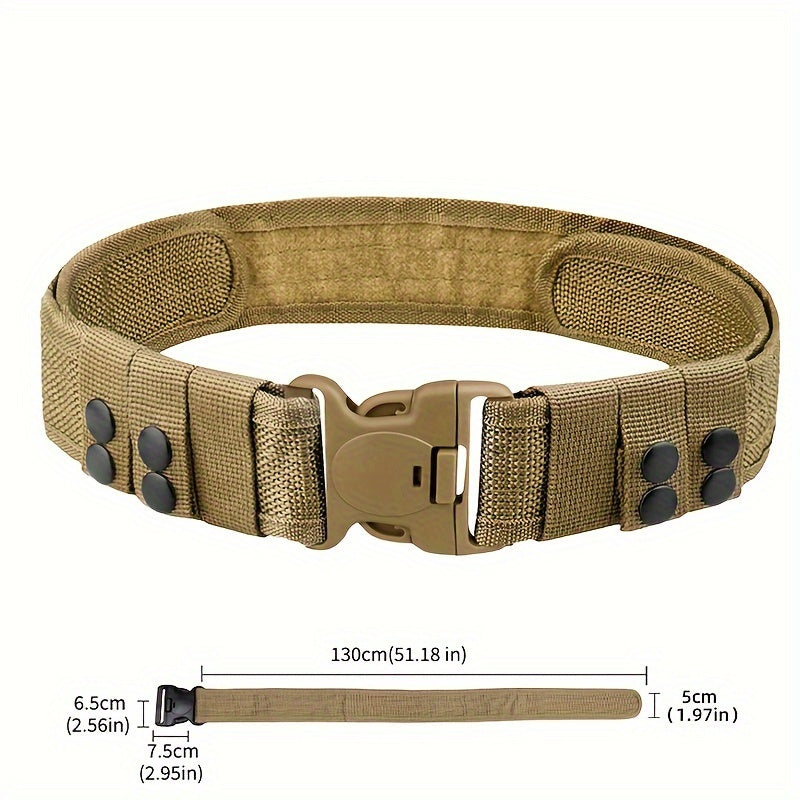 Quick Release Combat Belt for Men Webbing Waistband for Outdoor Activities