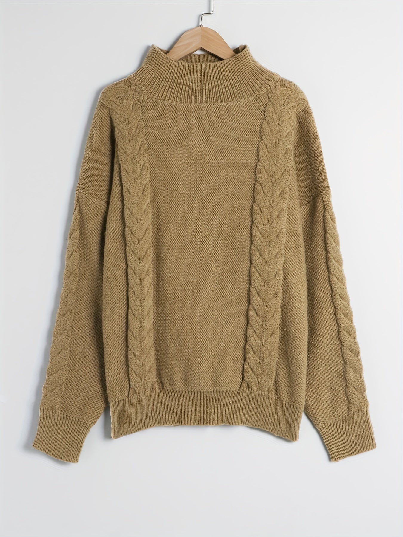 Cable Long Sleeve High Neck Jumper