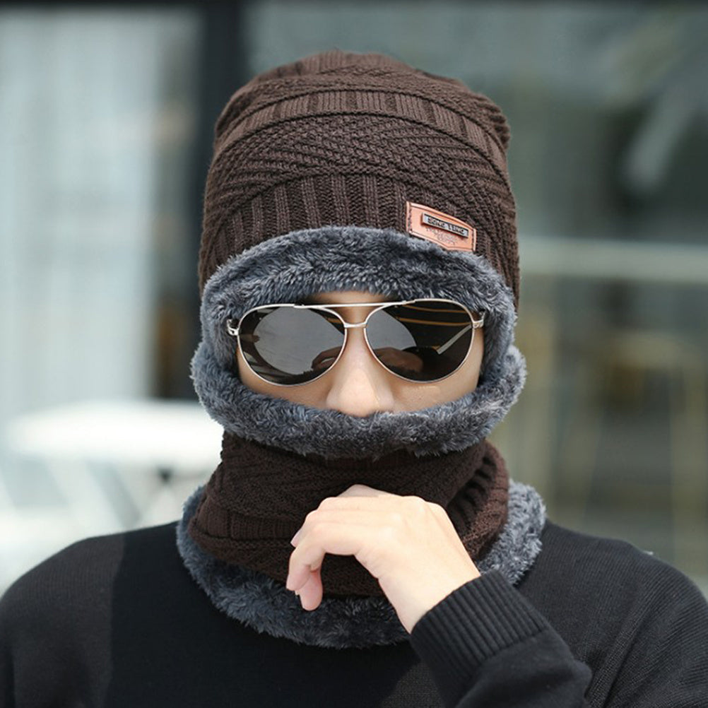 Winter Thickened Warm Beanie and Scarf Set