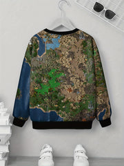 Cartoon Game Print Kid's Sweatshirt Unisex Pullover Causal Long Sleeve Top