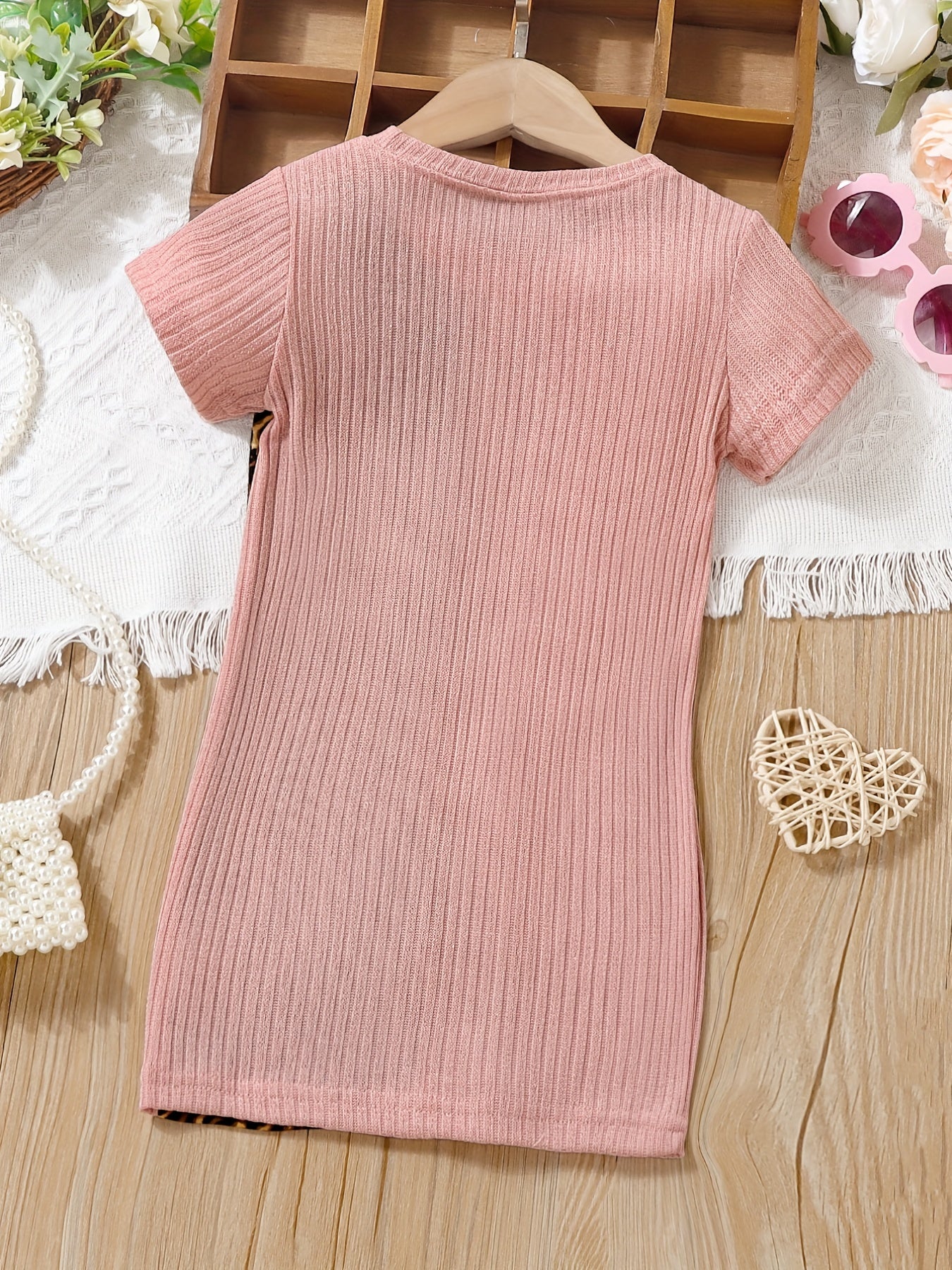 Toddler Girls Short Sleeve Leopard Casual Dress Kids Summer Clothes