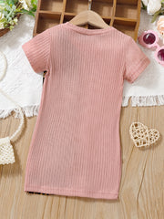 Toddler Girls Short Sleeve Leopard Casual Dress Kids Summer Clothes
