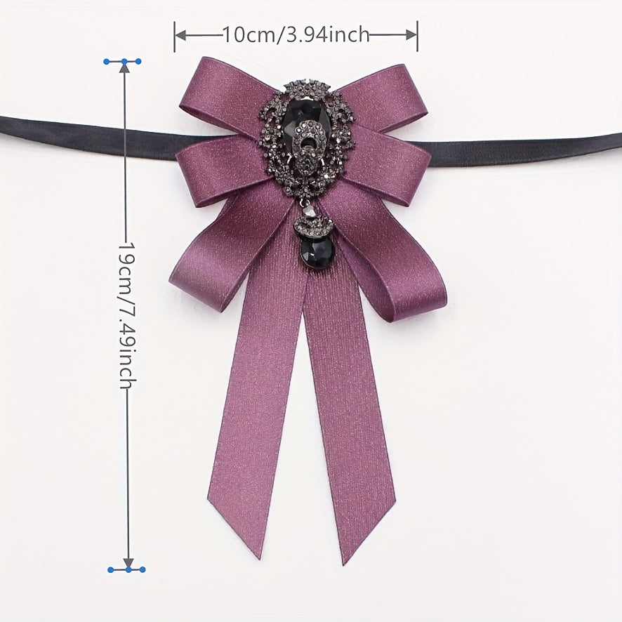 Diamond Decorative Bow Tie Women's Bow Collar Flower Coat Collar