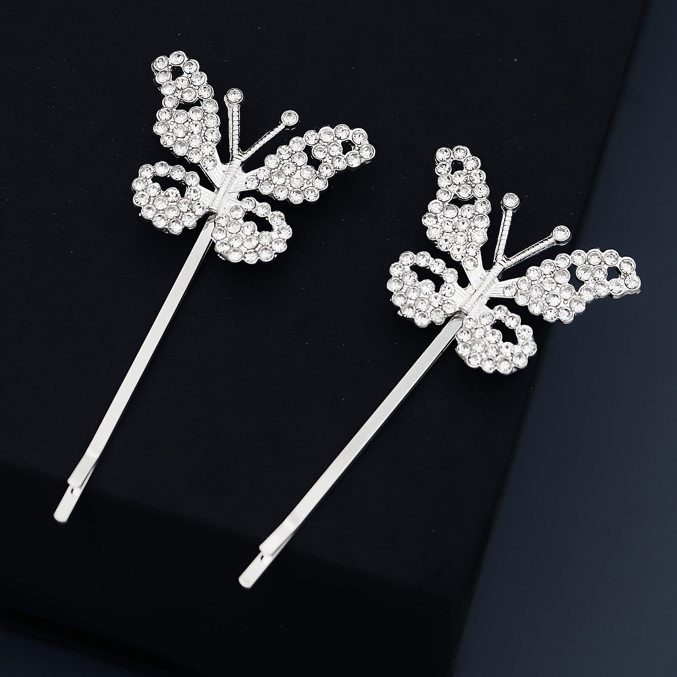 Butterfly Crystal Bridal Hair Accessories Wedding Rhinestones Hair Clips