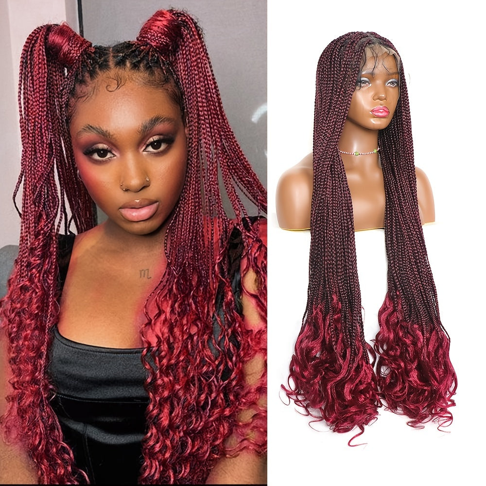 86 36 Cm Full Lace Frontal Knotless Box Braids Wig