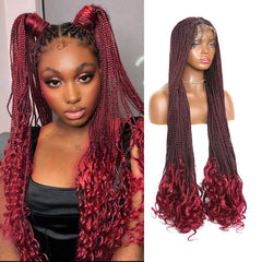 86 36 Cm Full Lace Frontal Knotless Box Braids Wig