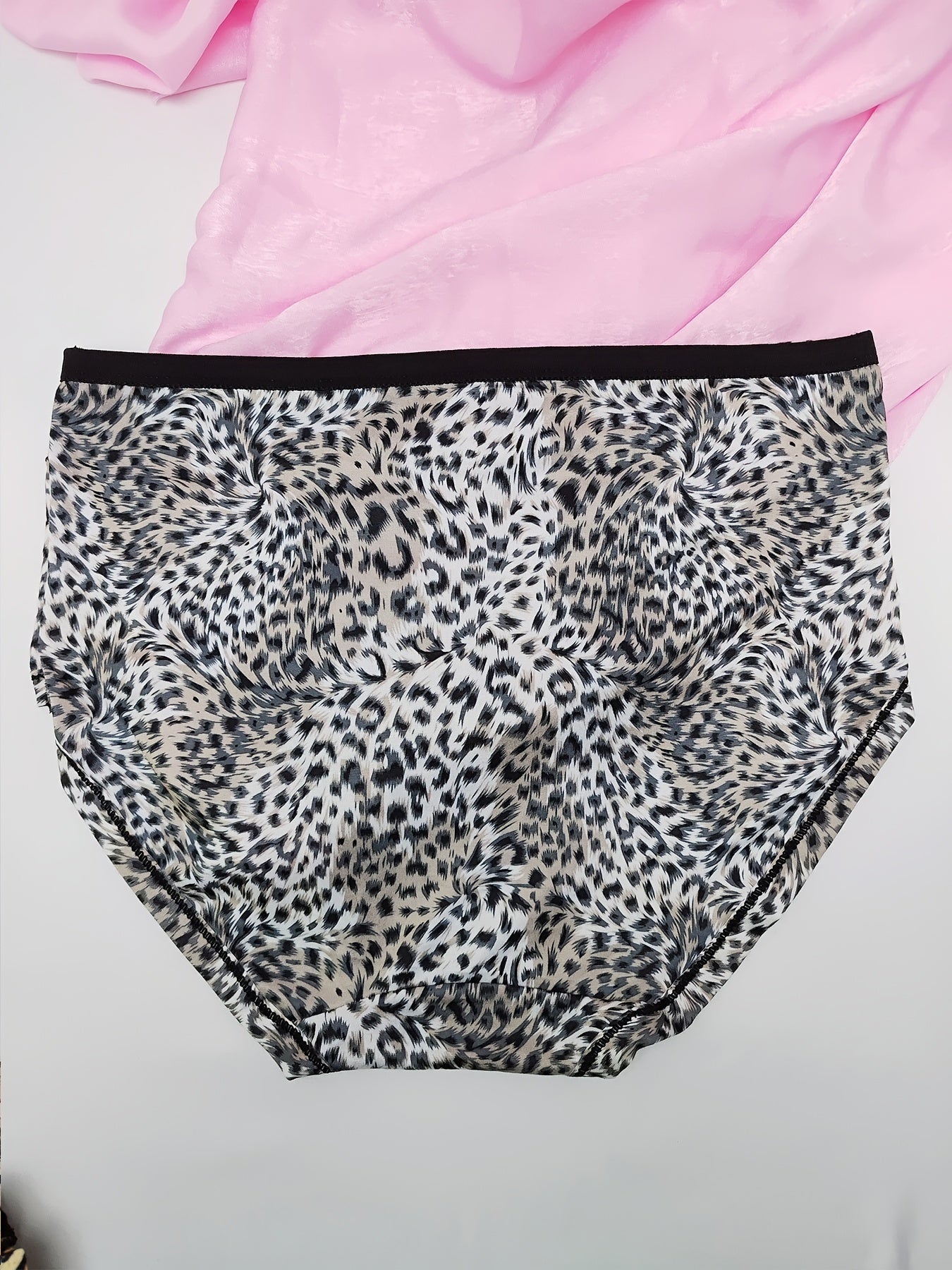 3pcs Leopard Print Briefs High Waist Tummy Control Intimates Panties