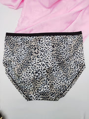 3pcs Leopard Print Briefs High Waist Tummy Control Intimates Panties