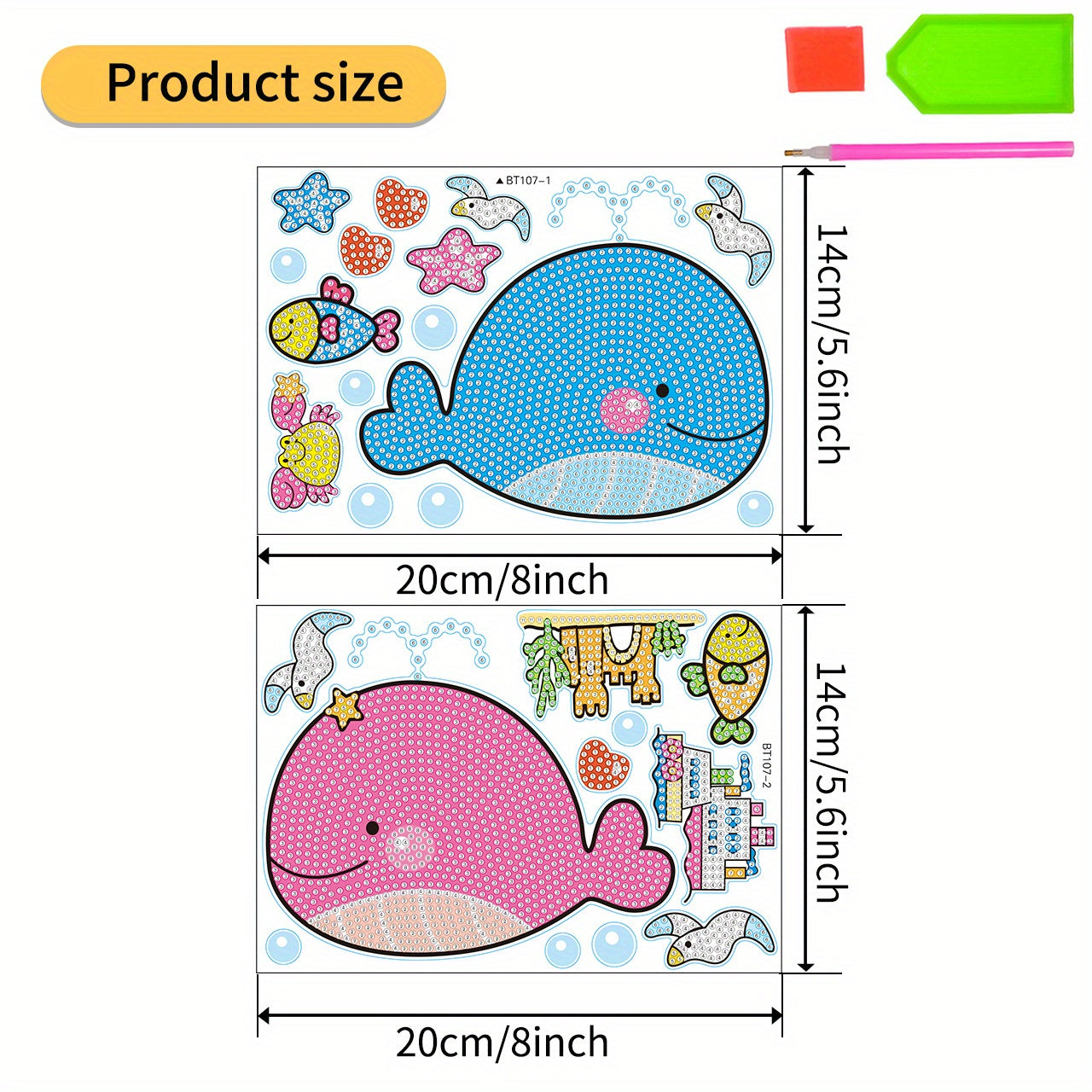 5D Fluorescent Dolphin Diamond Painting Kit - DIY Mosaic Craft for Kids & Adults