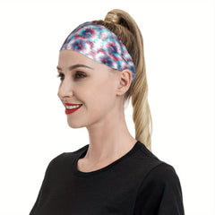 Tie Dye Headband Polyester Spandex Blend Comfortable Adjustable Fit