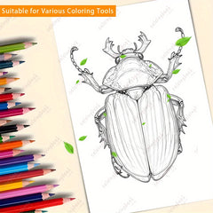 Deluxe Insect Painting Coloring Book for Adults - 22 Pages