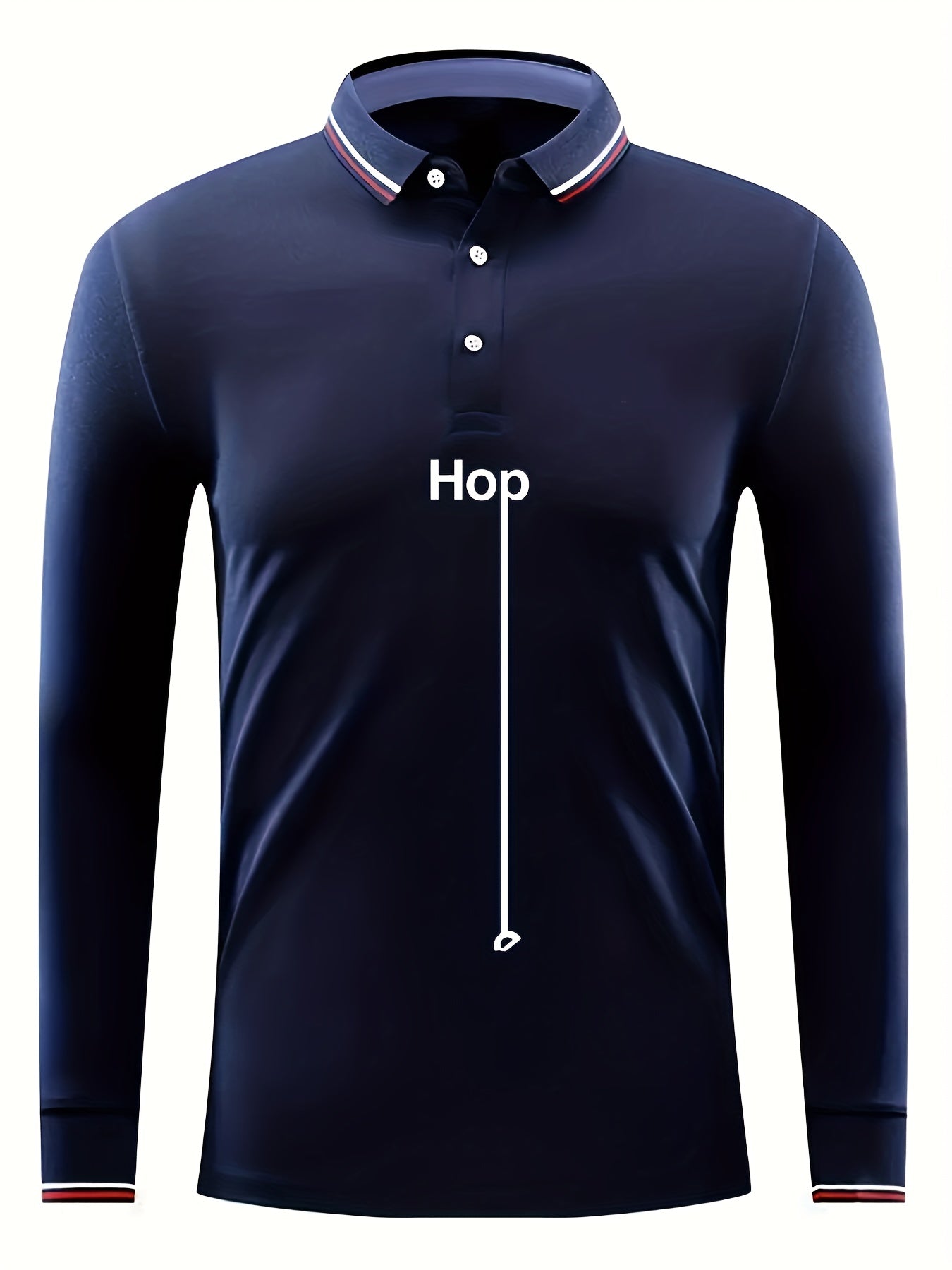 HOP Pattern Men's Long Sleeve Polo Shirt