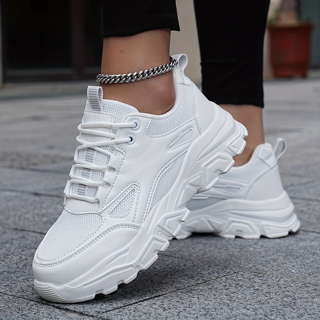Women's Mesh Platform Sneakers Casual Lace Up Outdoor Shoes