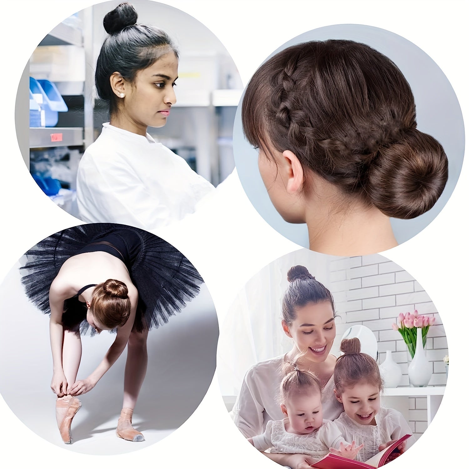 Hair Styling Accessory Set with Bun Maker, Clips, Combs & More