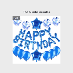 25pcs Silvery Happy Birthday Balloon Set