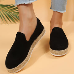 Women's Flatform Espadrilles Loafers Slip On Round Toe Shoes