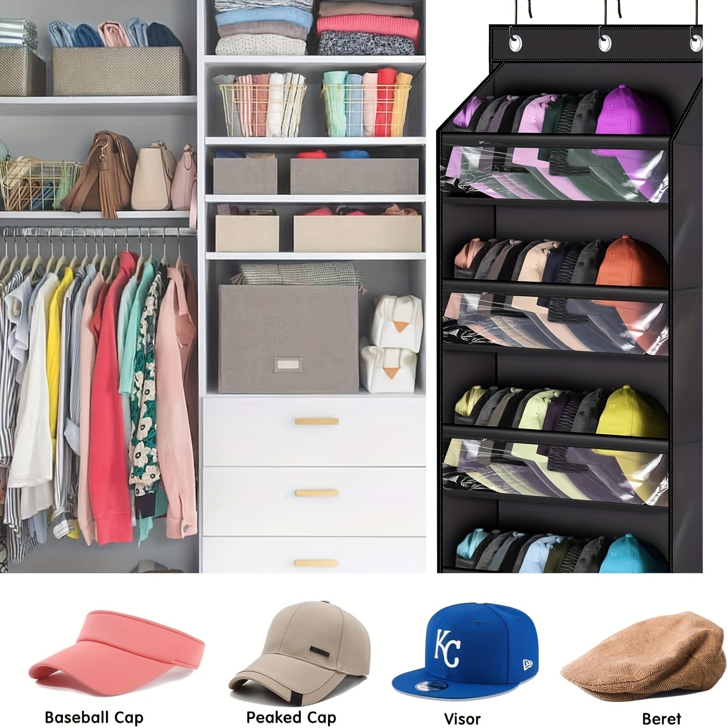 5 Layer Hanging Over The Door Storage Bag - Space Saving Organizer