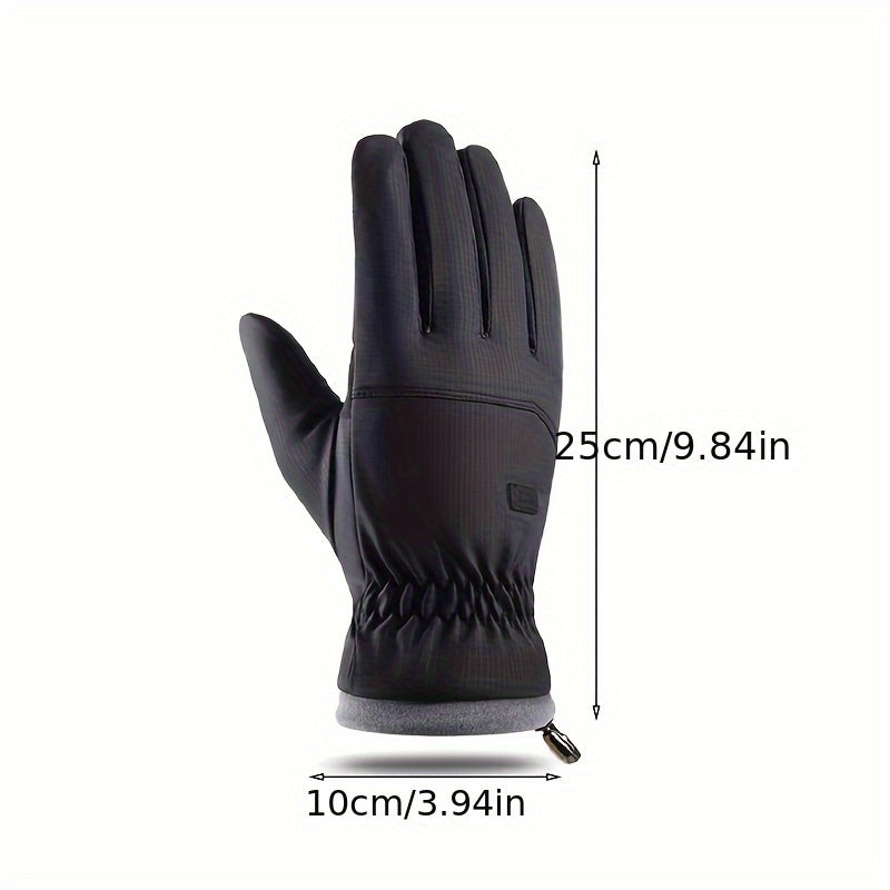 Windproof Waterproof Velvet Thickened Warm Gloves Touch Screen