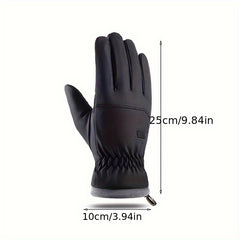 Windproof Waterproof Velvet Thickened Warm Gloves Touch Screen