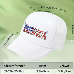 MERICA Flag Trucker Hat Butterfly Print Mesh Breathable Baseball Cap