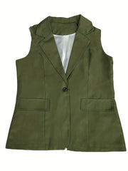 Sleeveless Lapel Blazer & Stylish Tops For Women