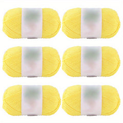 6pcs Bamboo Cotton Blend Yarn for Spring & Summer Knitting - Soft & Fine
